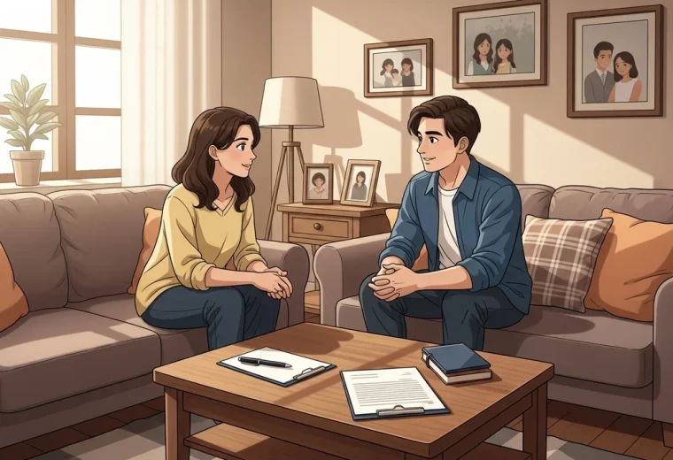 couple discussion maison