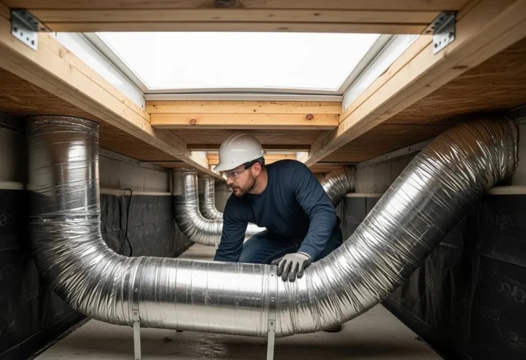 travailleur construction espace sous sol