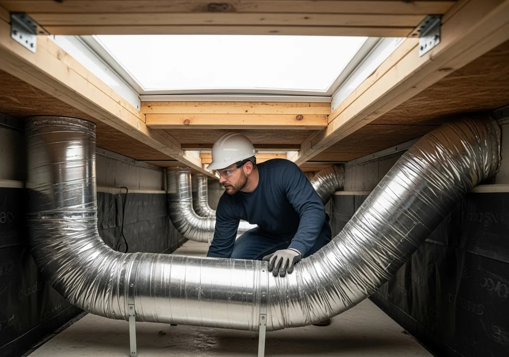 travailleur construction espace sous sol