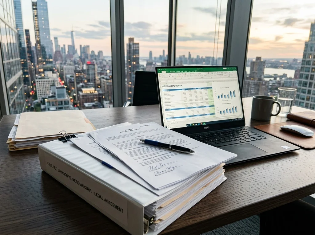 bureau document laptop