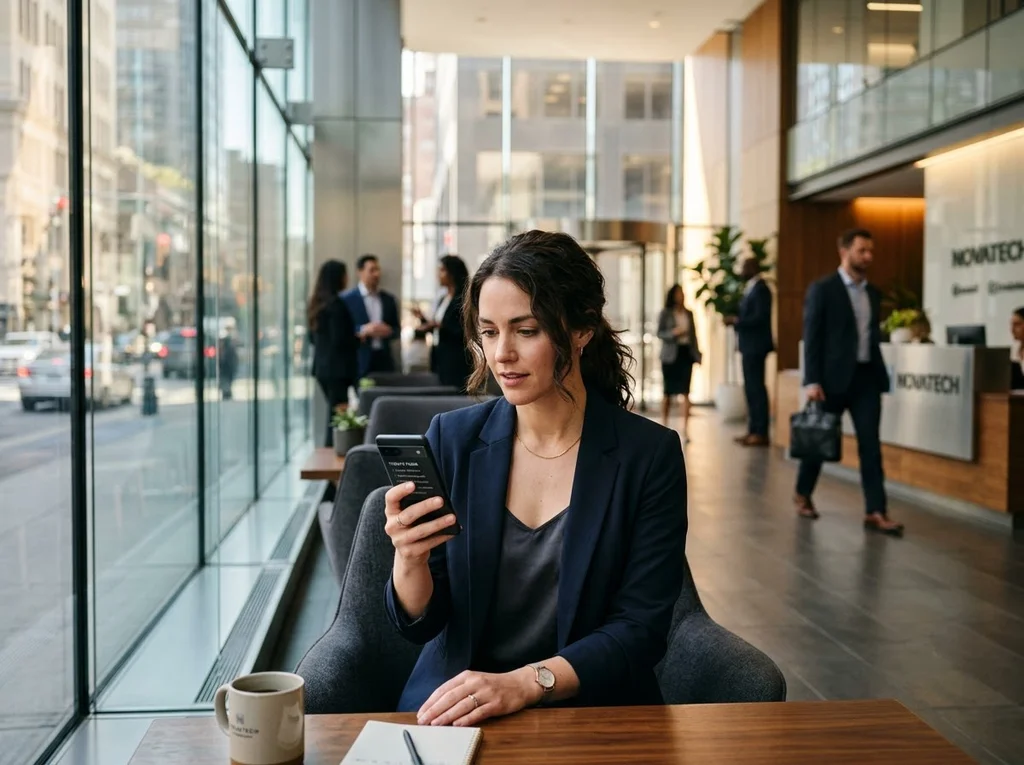femme professionnelle smartphone